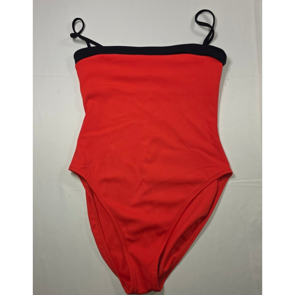 La Blanca by Rod Beattie Vintage Red Black‎ One Piece Swimsuit Size 12 Made USA